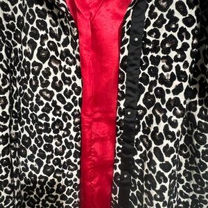 Kut from the Kloth Leopard Print Blazer with Red and Black Accents